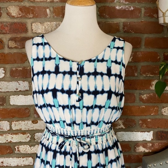 Joseph Ribkoff Vanilla Midnight Blue Tie Dye Sleeveless Maxi Dress Size 6 - Picture 6 of 11